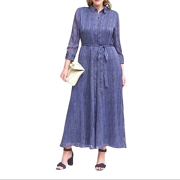 Banana Republic Herringbone Maxi Shirt Dress - Picture 4 of 15